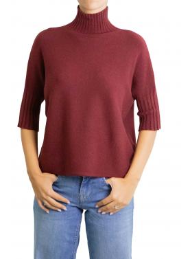 Maglioncino tinta unita collo alto manica 3/4 